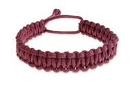 Bransoletki - Bransoletka Plecionka Bordowa Regulowana - miniaturka - grafika 1