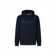 Bluzy męskie - PEPE JEANS BLUZA MĘSKA KAPTUR OCIEPLANA GRANAT L - miniaturka - grafika 1