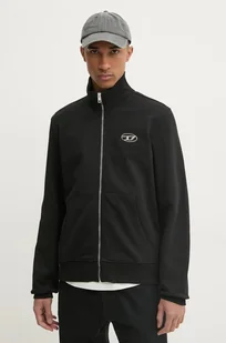 Diesel bluza S-GINNI-ZIP-OD SWEAT-SHIRT męska kolor czarny z aplikacją A11439.0BMBJ - Bluzy męskie - miniaturka - grafika 1