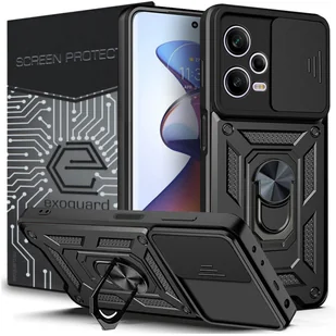 Etui Exoguard Camshield + Szkło - Xiaomi Redmi Note 12 Pro Plus 5G - Pancerne Case Obudowa Futerał Ring - Etui i futerały do telefonów - miniaturka - grafika 1