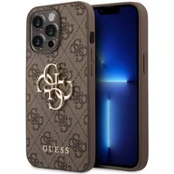 Etui i futerały do telefonów - Etui Guess 4G Big Metal Logo do Apple iPhone 14 Pro Brązowy - miniaturka - grafika 1