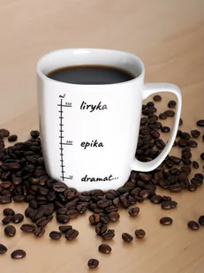 Kubek ceramiczny biały Liryka, epika, dramat... - Kubki - miniaturka - grafika 1
