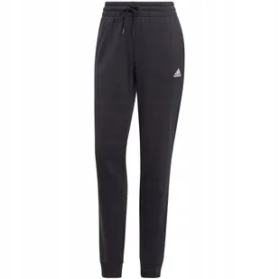 Spodnie damskie adidas Essentials Linear French Terry Cuffed czarne IC6868 - Dresy damskie - miniaturka - grafika 1