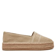 Espadryle damskie - Espadryle Tommy Hilfiger Denim Platform Espadrille FW0FW08543 Beżowy - miniaturka - grafika 1