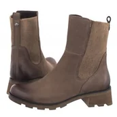 Botki damskie - Botki Brązowe 9-25422-43 334 Taupe Nubuc (CP413-a) Caprice - miniaturka - grafika 1