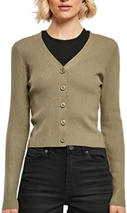 Urban Classics Damski sweter z krótkim rękawem Rib Knit Cardigan, khaki, XXL - Swetry damskie - miniaturka - grafika 1