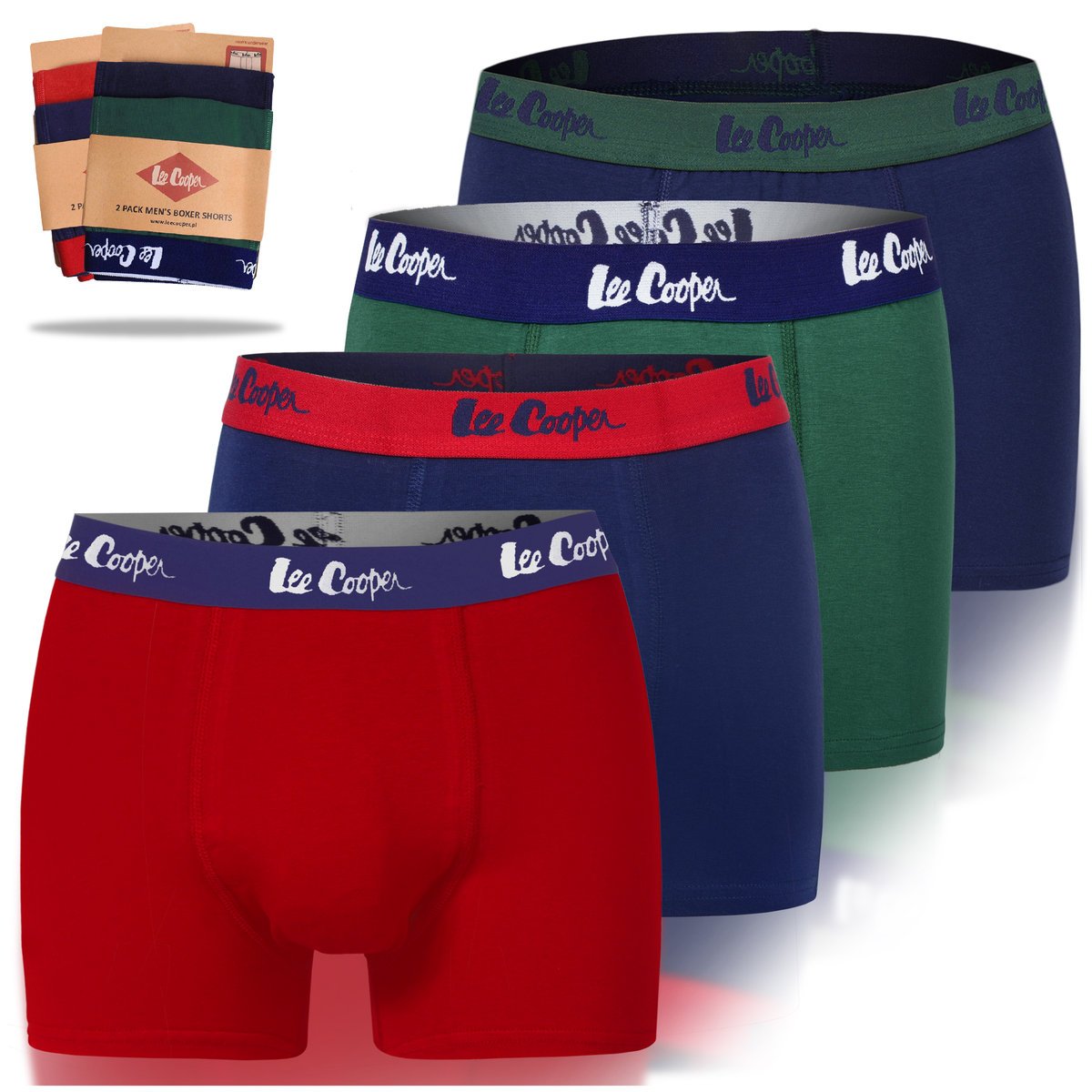 LEE COOPER Bokserki Męskie Lee Cooper 9541 9542 Bawełniane 4 szt. Rozmiar XXL