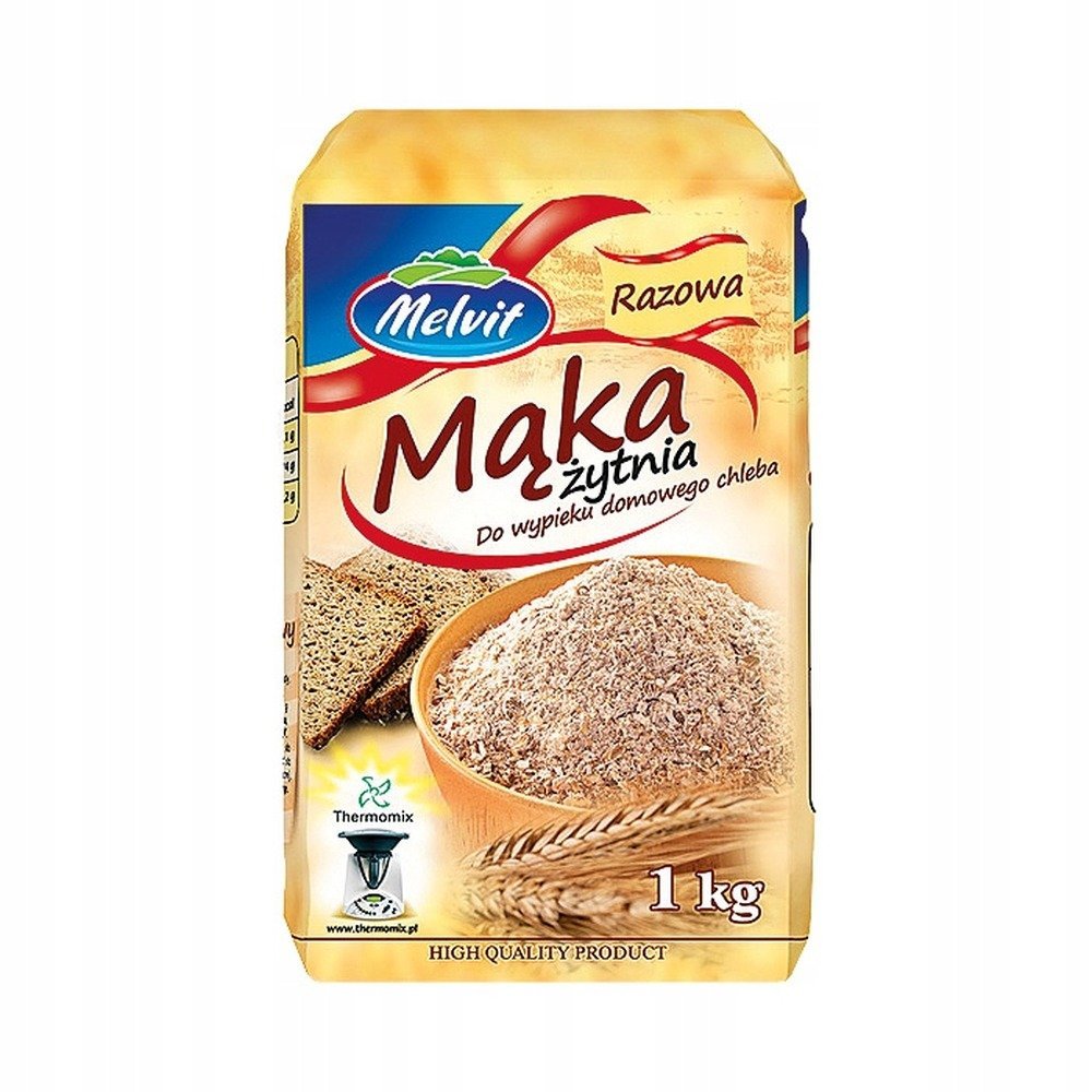 Mąka żytnia pełnoziarnista Melvit 1 kg