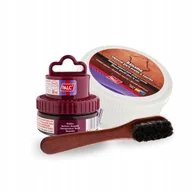 Środki do obuwia i ubrań - Tłuszcz do Butów Skórzanych ze Szczotką i Pasta Bordowa Palc Zestaw 3w1 - miniaturka - grafika 1