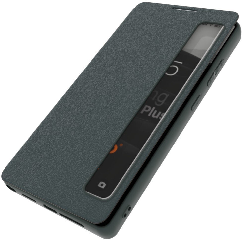 Etui z klapką Supero Smart View do Galaxy S26+ Plus, skórzane, zielone