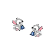 Kolczyki - Kolczyki srebrne 925 Błyszczący Stich Serduszko Cyrkonie dla małej damy PREZENT - miniaturka - grafika 1