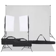 Lampy studyjne - vidaXL Fotograficzny zestaw studyjny z lampami i tłem - miniaturka - grafika 1