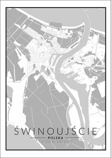 Galeria Plakatu, Plakat, Świnoujście mapa czarno biała, 40x50 cm - Plakaty Galeria Plakatu, Plakat, Świnoujście mapa czarno biała, 40x50 cm - Plakaty - miniaturka - grafika 1