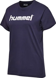 Hummel Hmlgo Cotton T-shirt damski z logo niebieski morski M 203518-7026 - Koszulki i topy damskie - miniaturka - grafika 1