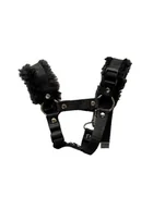 Maskotki i pluszaki - Regulowany czarny kantar z futerkiem dla Hobby Horse - miniaturka - grafika 1