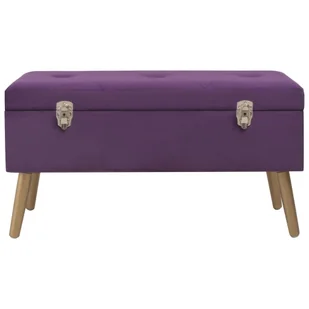 VidaXL Lumarko Ławka ze schowkiem, 80 cm, fioletowa, aksamitna 329931 VidaXL - Ławki do przedpokoju - miniaturka - grafika 1