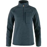 Swetry damskie - Fjallraven 87155-560 Övik Polar Half Zip W Długi Sweter Damski Granatowy Rozmiar L - miniaturka - grafika 1