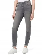 Spodnie damskie - Only Szare Jeansy Rurki Ze Średnim Stanem Na Zamek 25/32 Jye - miniaturka - grafika 1