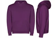 Bluzy damskie - Bluza Dresowa z Kapturem Kangurka JAKOŚĆ ROLY Capucha SU1087 FIOLET S - miniaturka - grafika 1