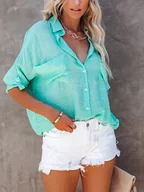 Bluzki damskie - Milan Kiss Bluzka w kolorze turkusowym - miniaturka - grafika 1