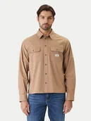 Koszule męskie - Guess Jeans Koszula M6RH60 WJ921 Brązowy Boxy Fit - miniaturka - grafika 1