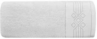 Ręcznik bawełniany, 50x90, biały z bordiurą, R173-01 - Ręczniki - miniaturka - grafika 1