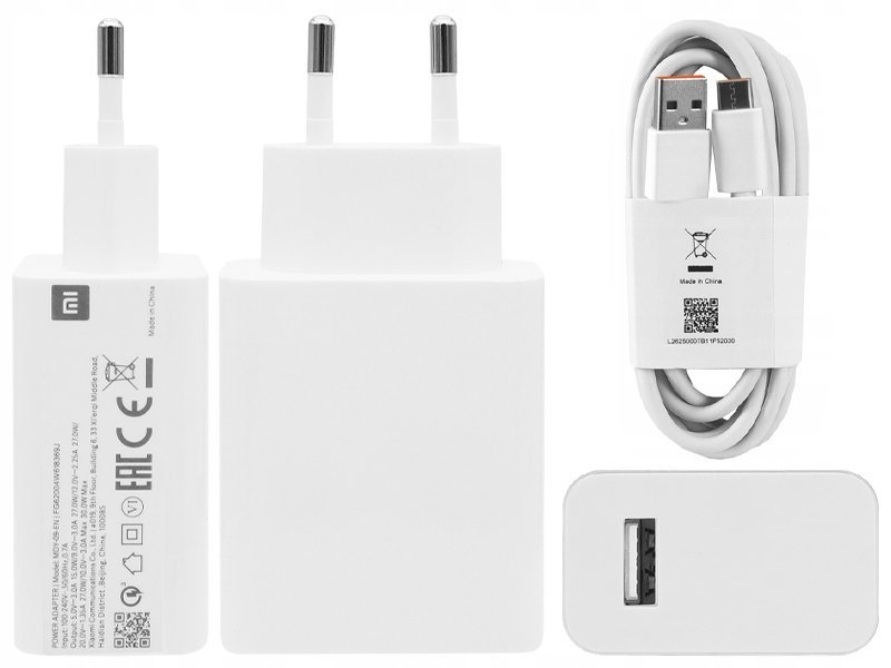 ORYGINALNA ŁADOWARKA SIECIOWA XIAOMI MDY-09-EN 30W 3A USB + KABEL USB C 1M