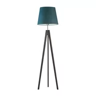 Lampy stojące - Lampa Stojąca, Podłogowa Typu Drewniany Tripod Aruba Velur, Zieleń Butelkowa - miniaturka - grafika 1