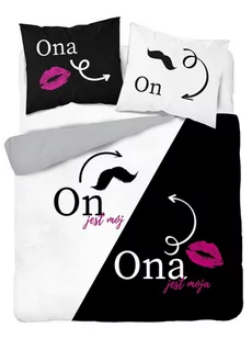 Pościel 160x200 on jest mój ona jest moja biała czarna 4405 A Holland 35 - Pościel - miniaturka - grafika 1