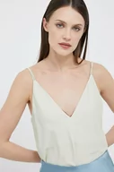 Bluzki damskie - Calvin Klein bluzka kolor beżowy - miniaturka - grafika 1