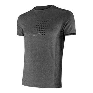 Koszulki sportowe męskie - Męska koszulka techniczna krótki rękaw Fitness Running Cardio Melange szary - grafika 1