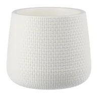 Donice - Doniczka Osłonka na Kwiaty Rattan Biała 17 cm - miniaturka - grafika 1