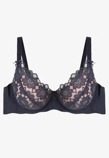 Granatowo-Różowy Biustonosz z Koronką na Regulowanych Ramiączkach Izabetia - Biustonosze - miniaturka - grafika 1