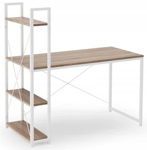 Biurko z regałem loft białe metal stelaż Narvik - Biurka - miniaturka - grafika 1