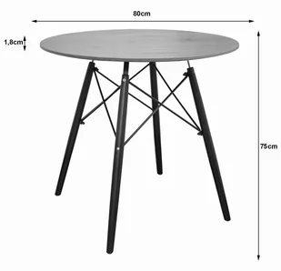 SK Stół TODI Okrągły 80cm - jesion emix - Stoły - miniaturka - grafika 3