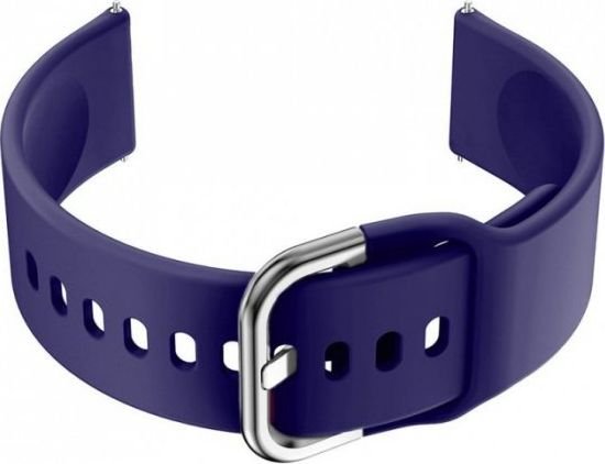 Pasek gumowy do smartwatch 18mm - granat/srebrny