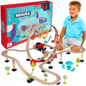 Samochody i pojazdy dla dzieci - Kolejka Elektryczna Na Baterie Magnetyczna 75 Elementów PĘTLA Wydaje DŹWIĘK - miniaturka - grafika 1
