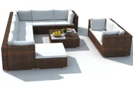 Meble ogrodowe - Brązowy zestaw mebli ogrodowych L2-N87 - miniaturka - grafika 1