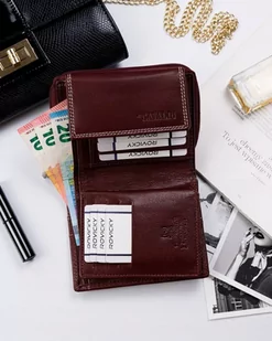 Skórzany, Średni Portfel Damski Z Systemem Rfid Lumarko! - Portfele - miniaturka - grafika 7