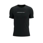 Bielizna sportowa męska - COMPRESSPORT Koszulka biegowa TRAINING SS LOGO T-SHIRT black - miniaturka - grafika 1