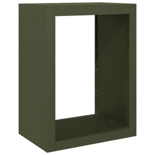 vidaXL Stojak na drewno opałowe, zielony, 60x40x80 cm, stalowy - Wózki magazynowe - miniaturka - grafika 1