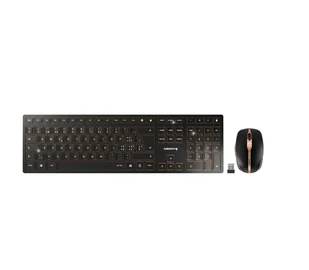CHERRY DW 9100 SLIM klawiatura Dołączona myszka Uniwersalne RF Wireless + Bluetooth QWERTZ Swiss Czarny - Zestawy myszka + klawiatura - miniaturka - grafika 1