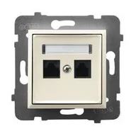Gniazdka elektryczne - Ospel ARIA Gniazdo komputerowe podwójne kat 5e MMC ECRU ARIA GPK-2U/K/M/27 - miniaturka - grafika 1