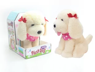 HH POLAND SA, Pies pluszowy pudel z dźwiękiem - Zabawki interaktywne dla dzieci - miniaturka - grafika 1
