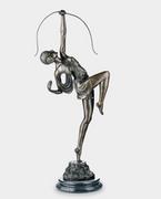 Figurki dekoracyjne - Kobieta z Łukiem Diana Rzeźba z Brązu w Stylu Art Deco - miniaturka - grafika 1