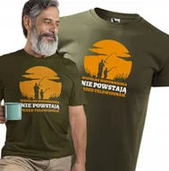 Koszulki męskie - Męska koszulka dla Wędkarza Super prezent dla Taty Wspólne wspomnienia nie powstają przed TV Militarna khaki oliwkowa S - miniaturka - grafika 1