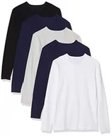 Koszulki męskie - Maglev Essentials męska koszulka z długim rękawem, zestaw 5 sztuk, biały/czarny/granatowy, L - miniaturka - grafika 1