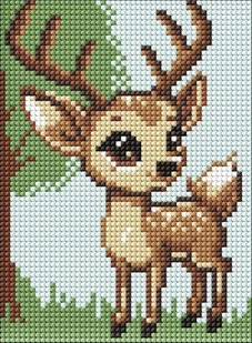 Diamentowa mozaika bez ramy - Renifer 15x20cm - Zabawki kreatywne - miniaturka - grafika 1