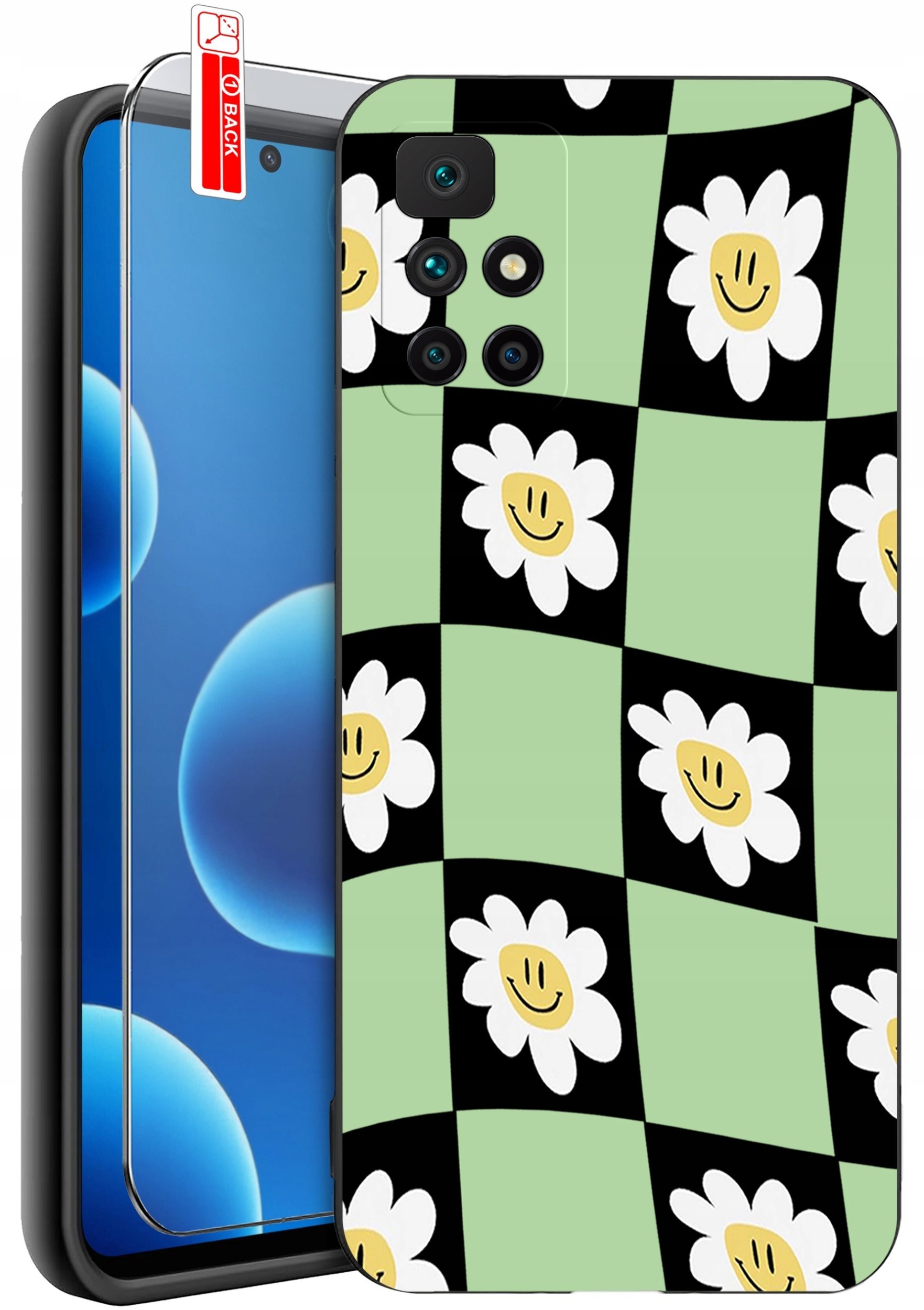 krainaGSM Etui Do Xiaomi Redmi 10 Wzory Silikonowe Matt Case + Szkło 9H