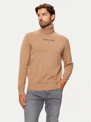 Swetry męskie - Guess Golf M4BR35 Z3HN2 Beżowy Regular Fit - miniaturka - grafika 1